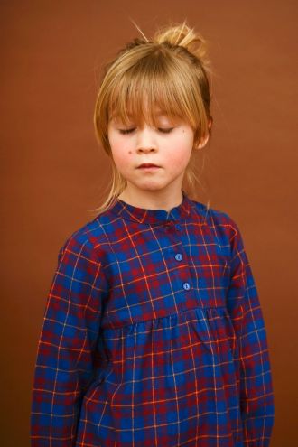 Fabric Flannel Blue Tartan