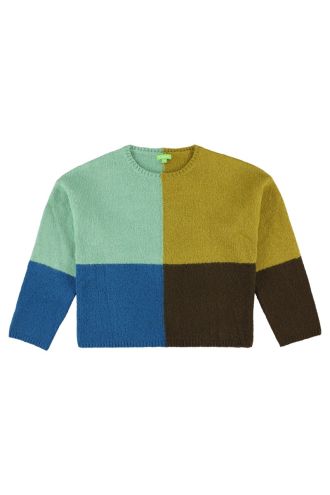 Storm Colourblock-trui Dark Earth