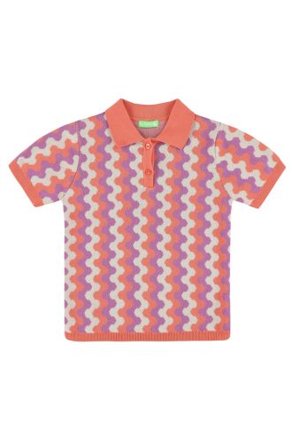 Polo Shirt Gilles Coral Waves