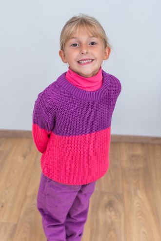 Emiel T-shirt met rolkraag Hot Pink