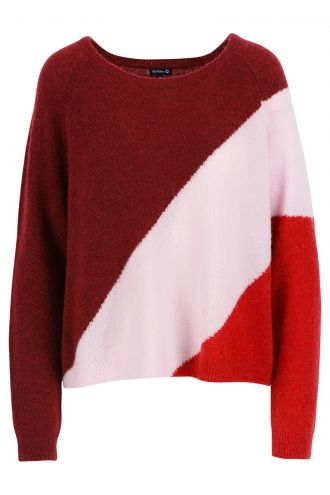 Luda Colourblock-trui voor Dames Burgundy