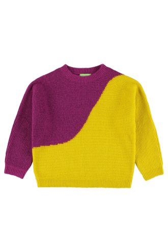 Selly Colourblock-trui Grape Wine