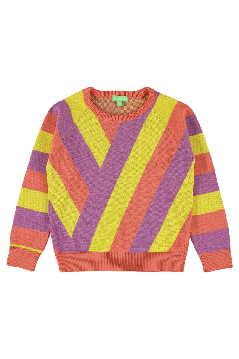 Pink and yellow jumper hotsell
