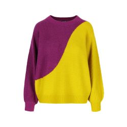 Sally Colourblock Jumper Grape Wine