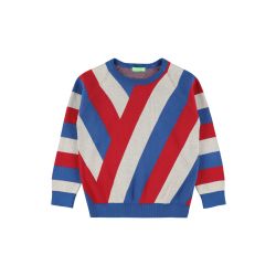 Colourblock-Trui Stan Snorkelblauw