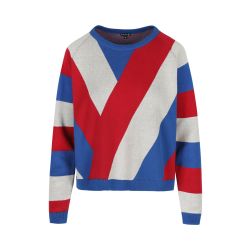 Colourblock-Trui Stanny Snorkelblauw