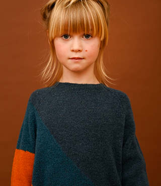 Luda colourblock jumper Dark Petrol